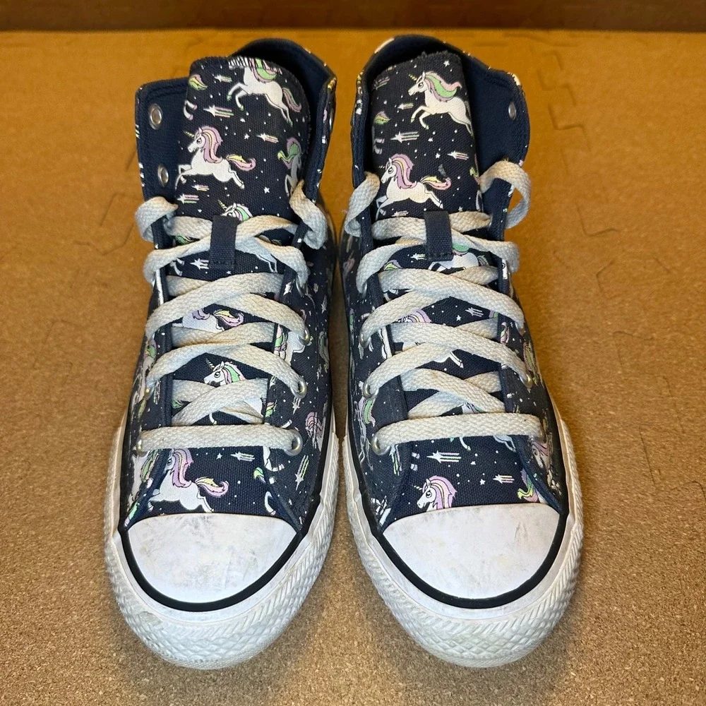 Converse Chuck Taylor All Star High Top Unicorn Navy Blue Kids Shoes 5 666201C